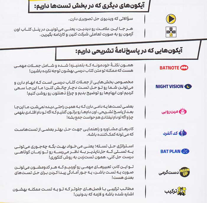 آیکون های پاسخ تشریحی زیست شناسی بتمن