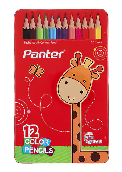 مداد رنگی 12 رنگ پنتر بلند جعبه فلزی