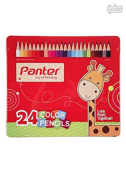 مداد رنگی 24 رنگ پنتر بلند جعبه فلزی