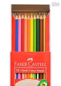 مداد رنگی 12 رنگ فابرکاستل بلند جعبه مقوایی