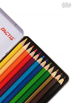 مداد رنگی 12 رنگ فکتیس بلند جعبه فلزی
