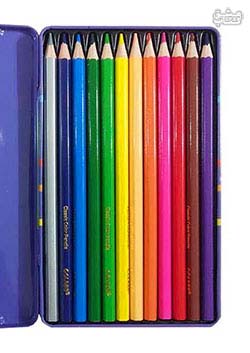 مداد رنگی 12 رنگ سی کلاس جعبه فلزی طرح طوطی